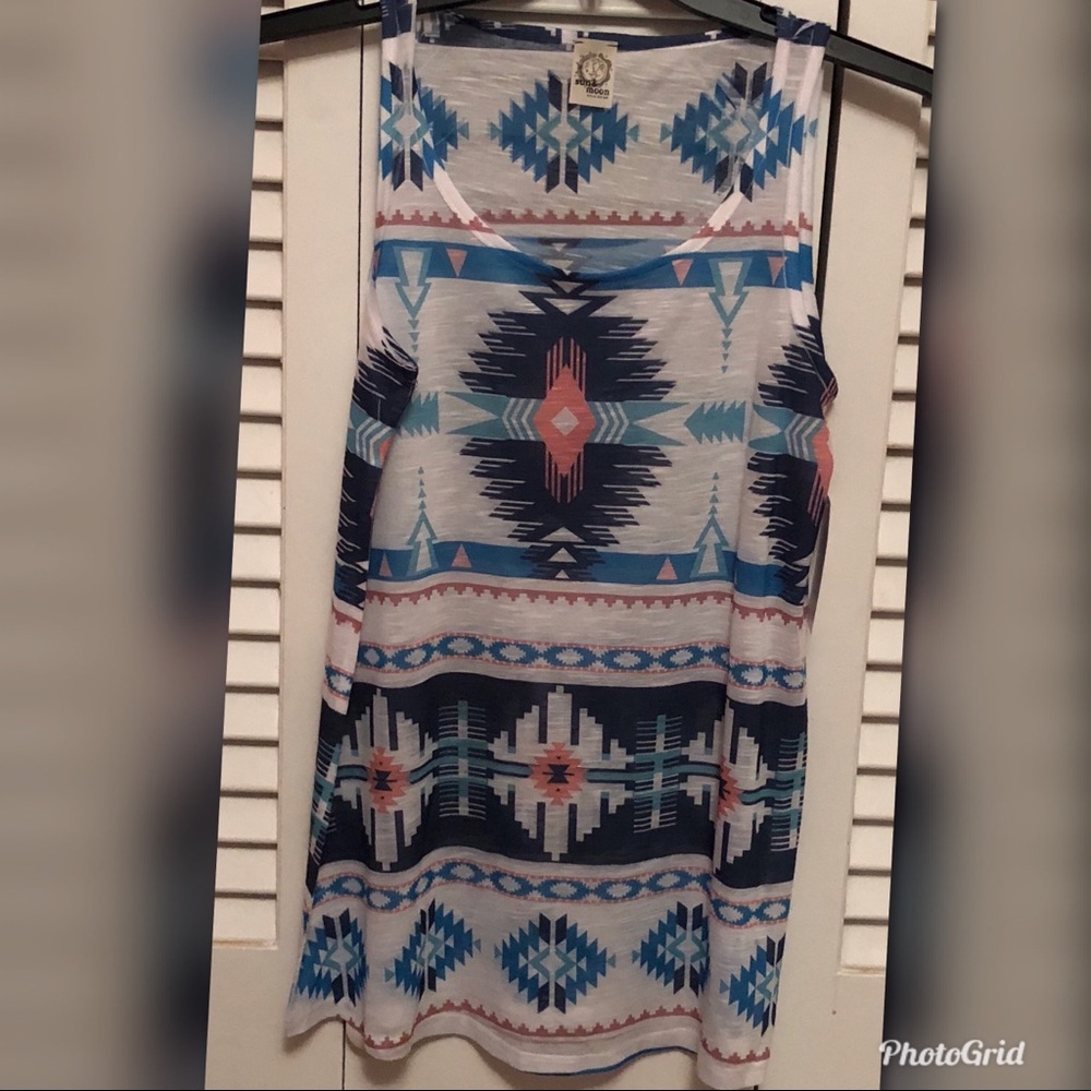 Aztec Print cute tank top-SM